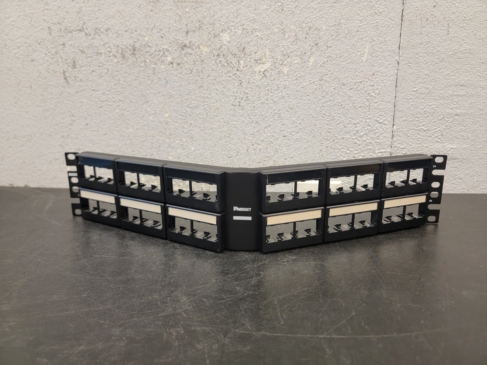 Panduit CPPLA48WBLY Modular Mini-Com Angled 48 Port Patch Panel