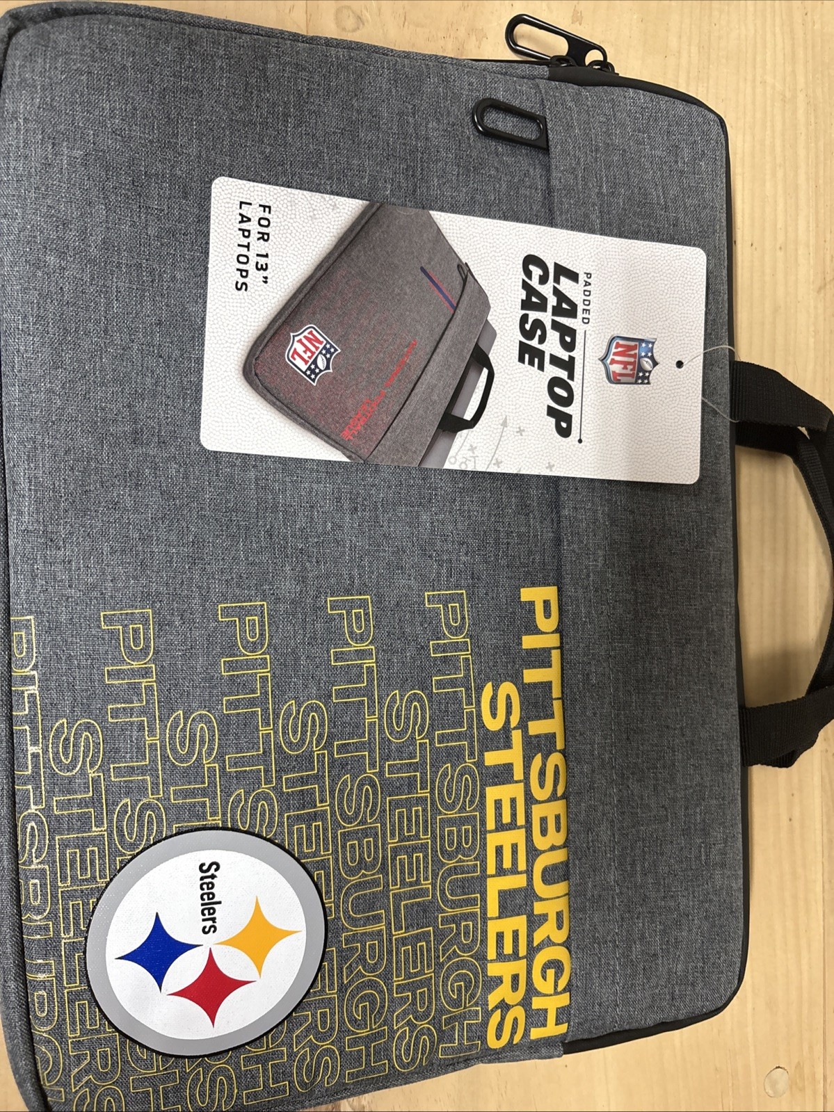 SOAR NFL Pittsburgh Steelers 13" Laptop Case Sleeve - Padded, Velvet Lined