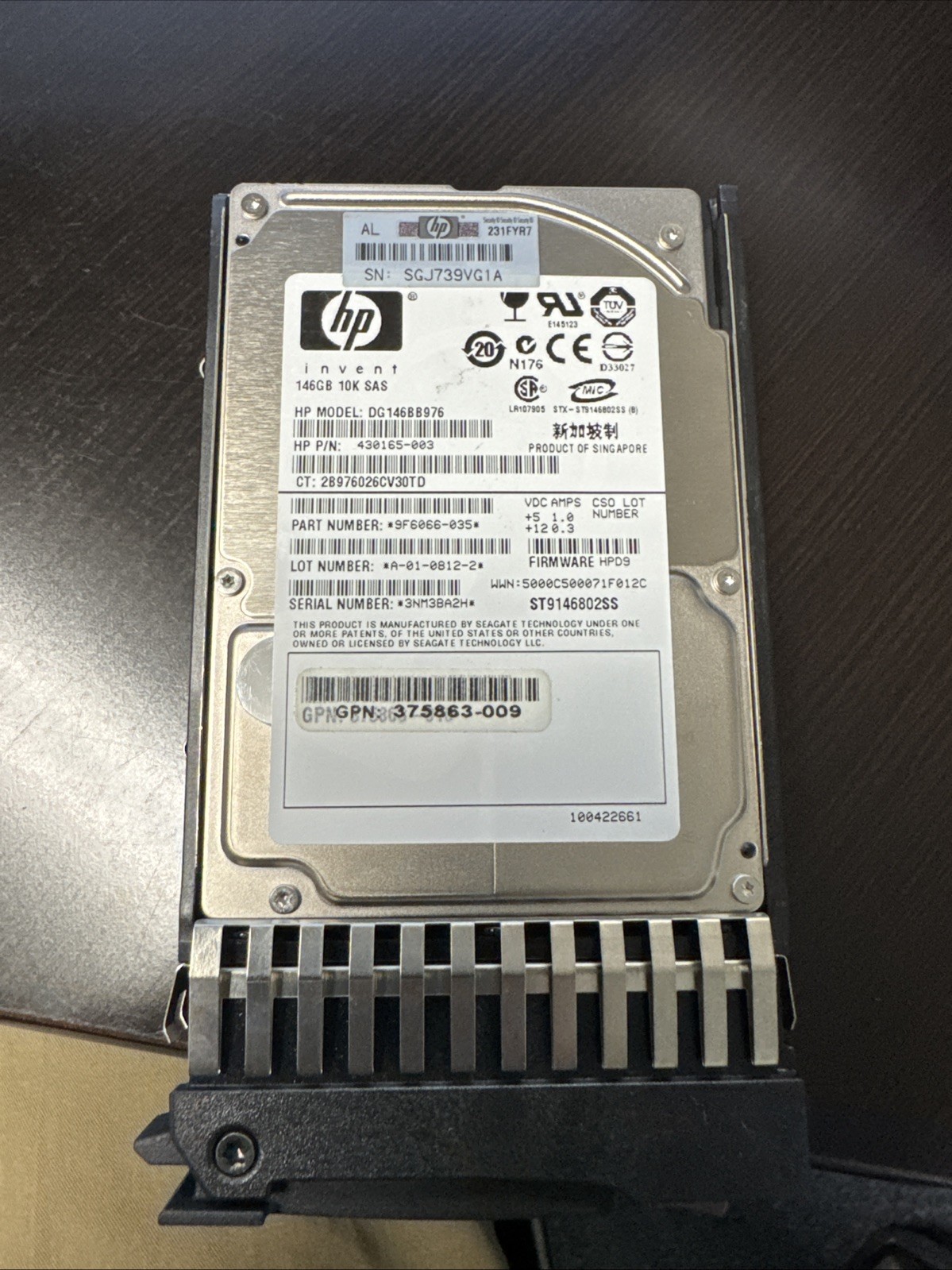 HP DG146BB976 146 GB,Internal,10000 RPM,2.5" (430165-003) HDD 