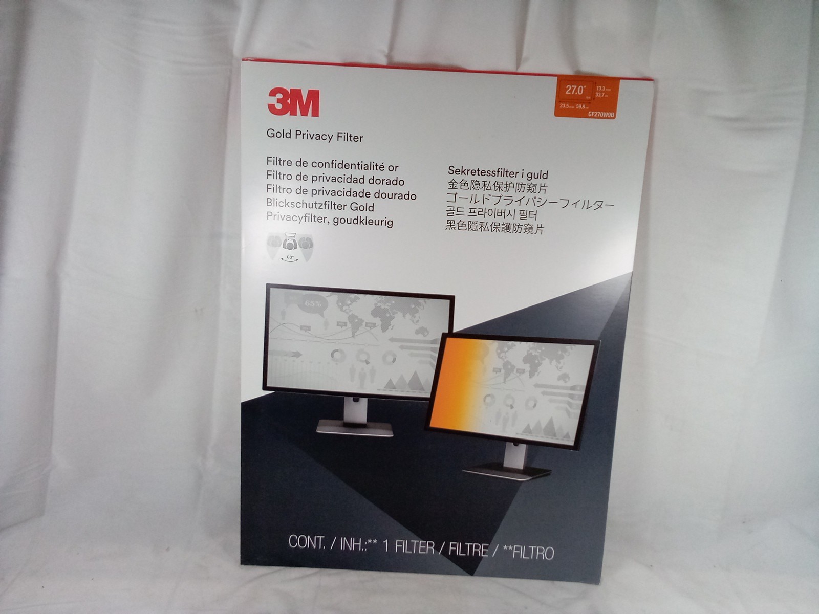 3M Gold Privacy Filter 27.0,23.5 x 13.3 {GF270W9B} 1 Filter