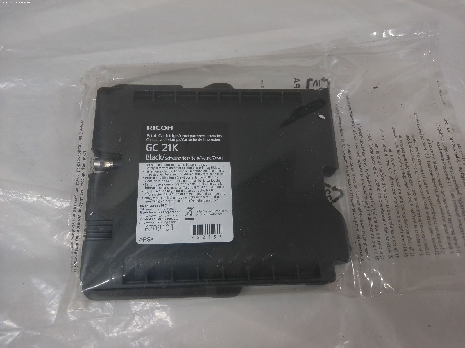 New Genuine Ricoh GC 21 Black Print Cartridge