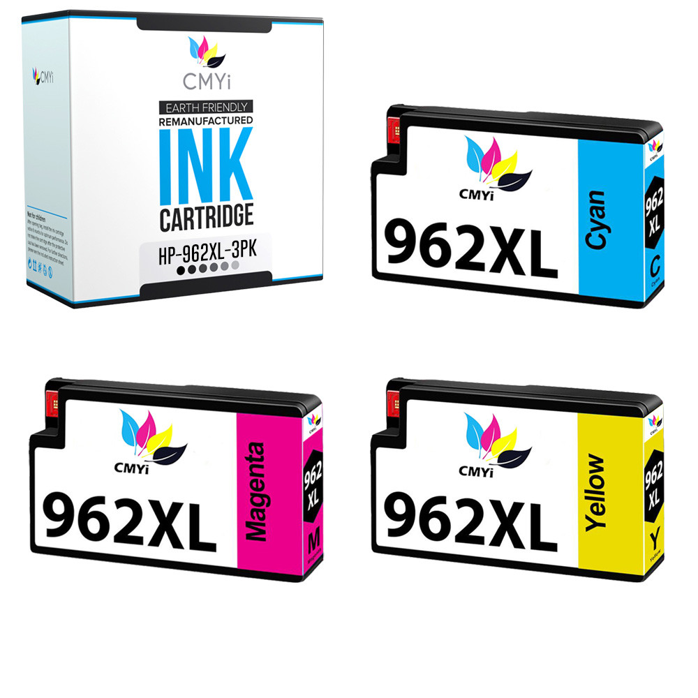 3Pack Compatible HP 962XL Color Ink Cartridges for OfficeJet Pro 9015e 9018 9020