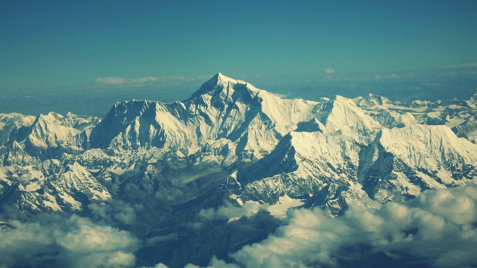 Landscape mountains sky nature mount everest color Custom Gaming Mat Desk