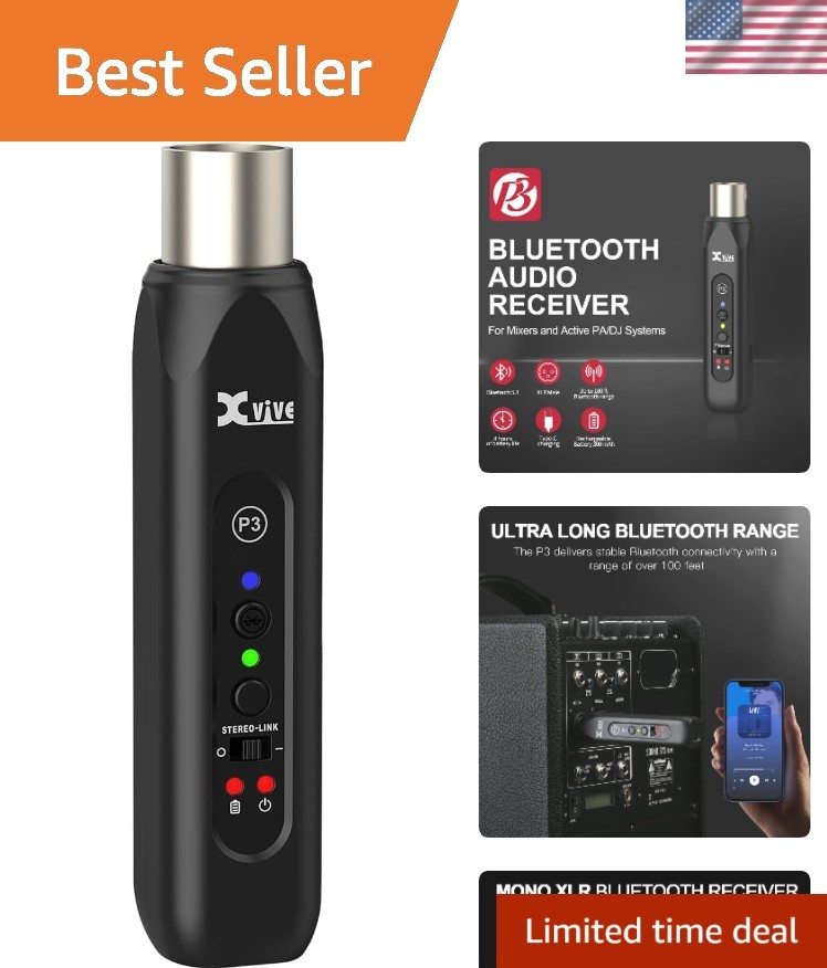 P3 Wireless Bluetooth XLR Receiver - Effortless Setup for Audio Professionals
