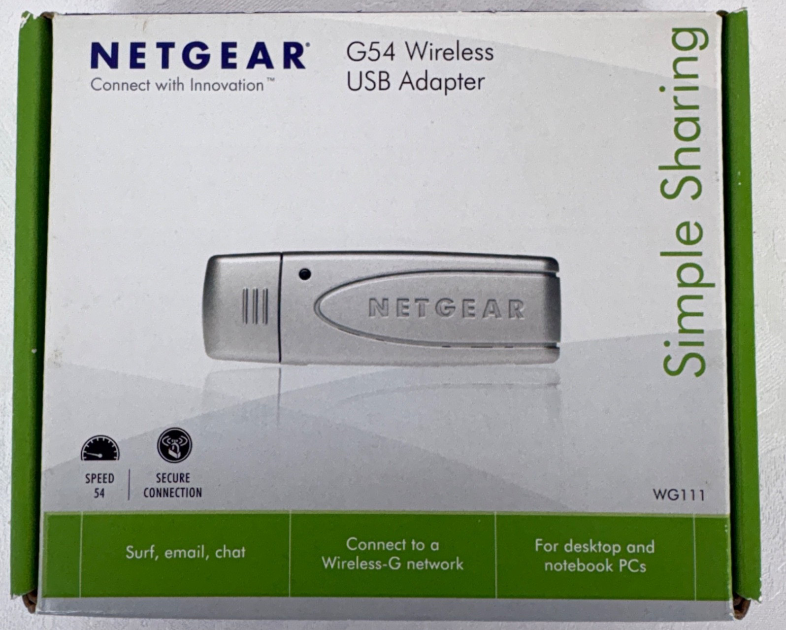Netgear WG111 v3 Wireless G USB Adapter 54Mbps Silver