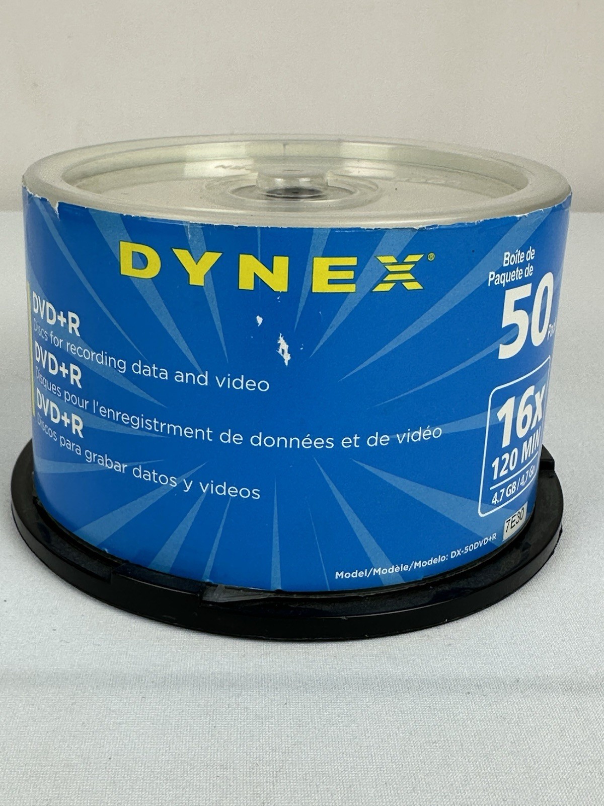 Dynex DVD-R Recordable Media 16x 4.7GB 120 Minutes 50 Pack New Open Box