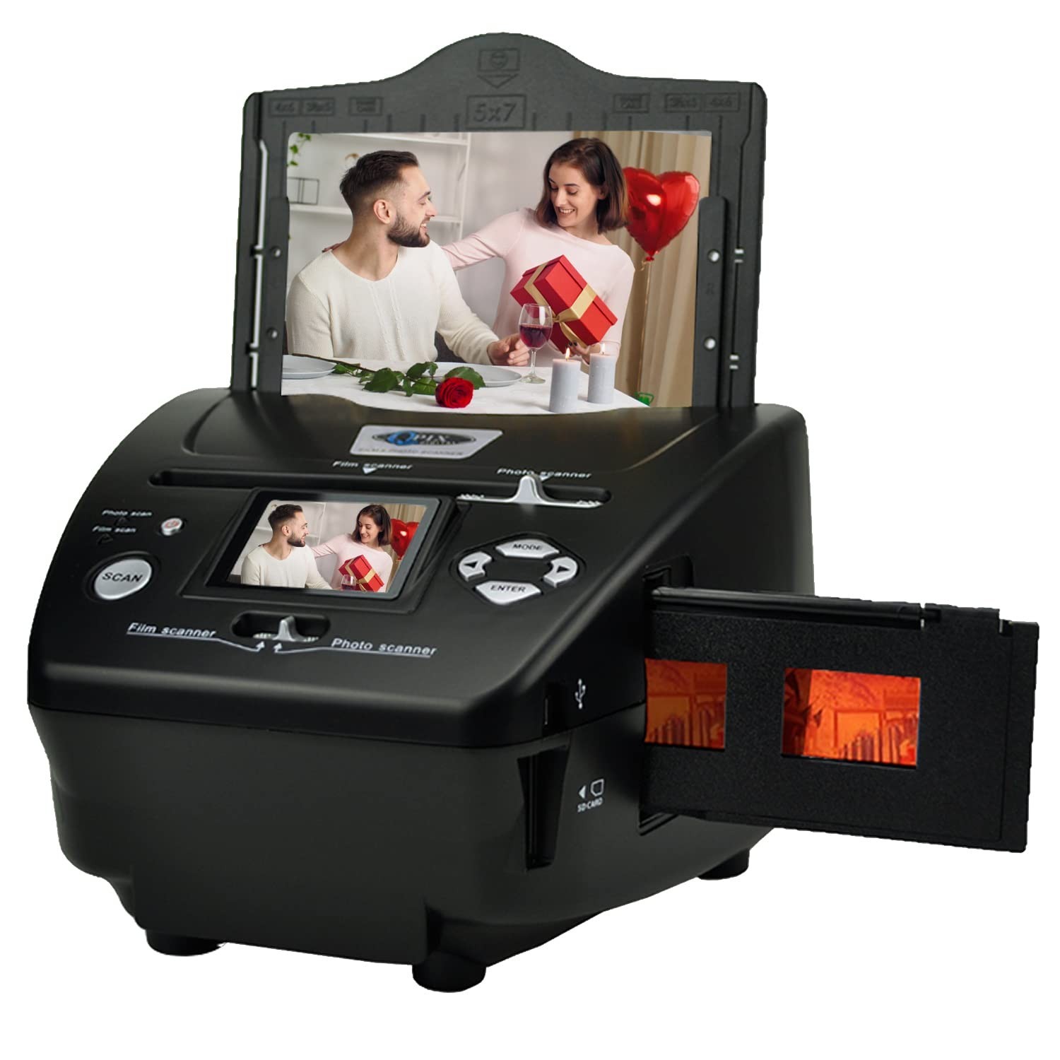 Digital Film Scanner, High Resolution 16MP with 2.4" LCD, 4 in 1 Converts 35m...