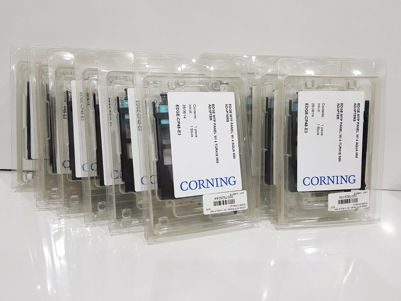Lot Of 3 Pack ( 3x5)Corning EDGE-CP48-E3 EDGE MTP PANEL W/4 AQUA MM