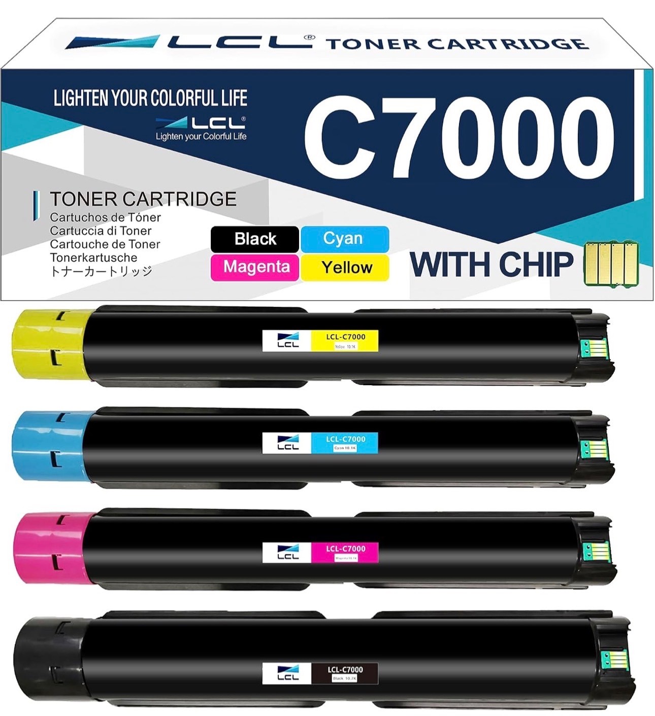 Toner Cartridges for Xerox Versalink C7000 C7000DN Printer (4 Pack) BCMY