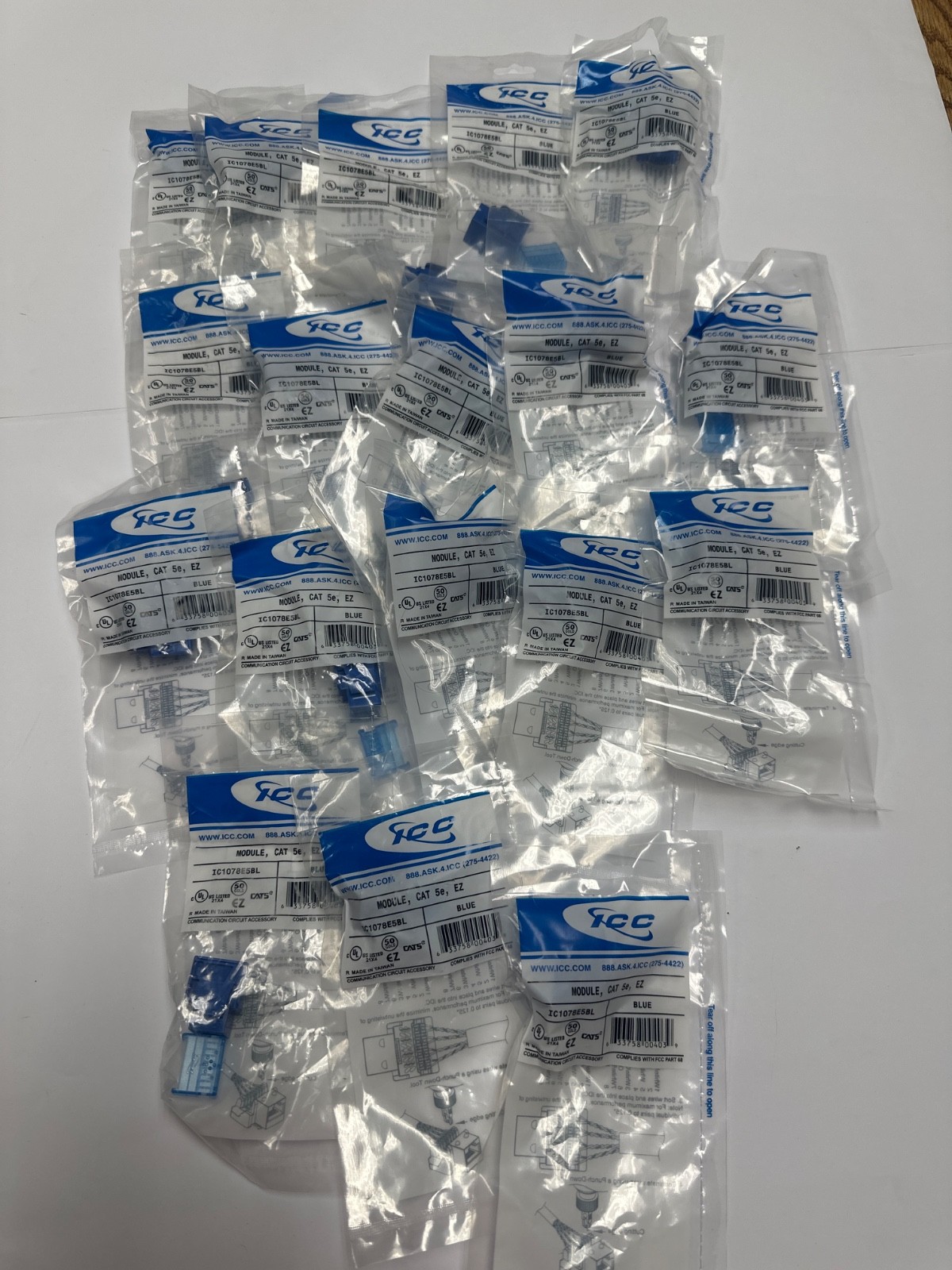 ICC IC1078E5BL Module Cat5E Lot of 18