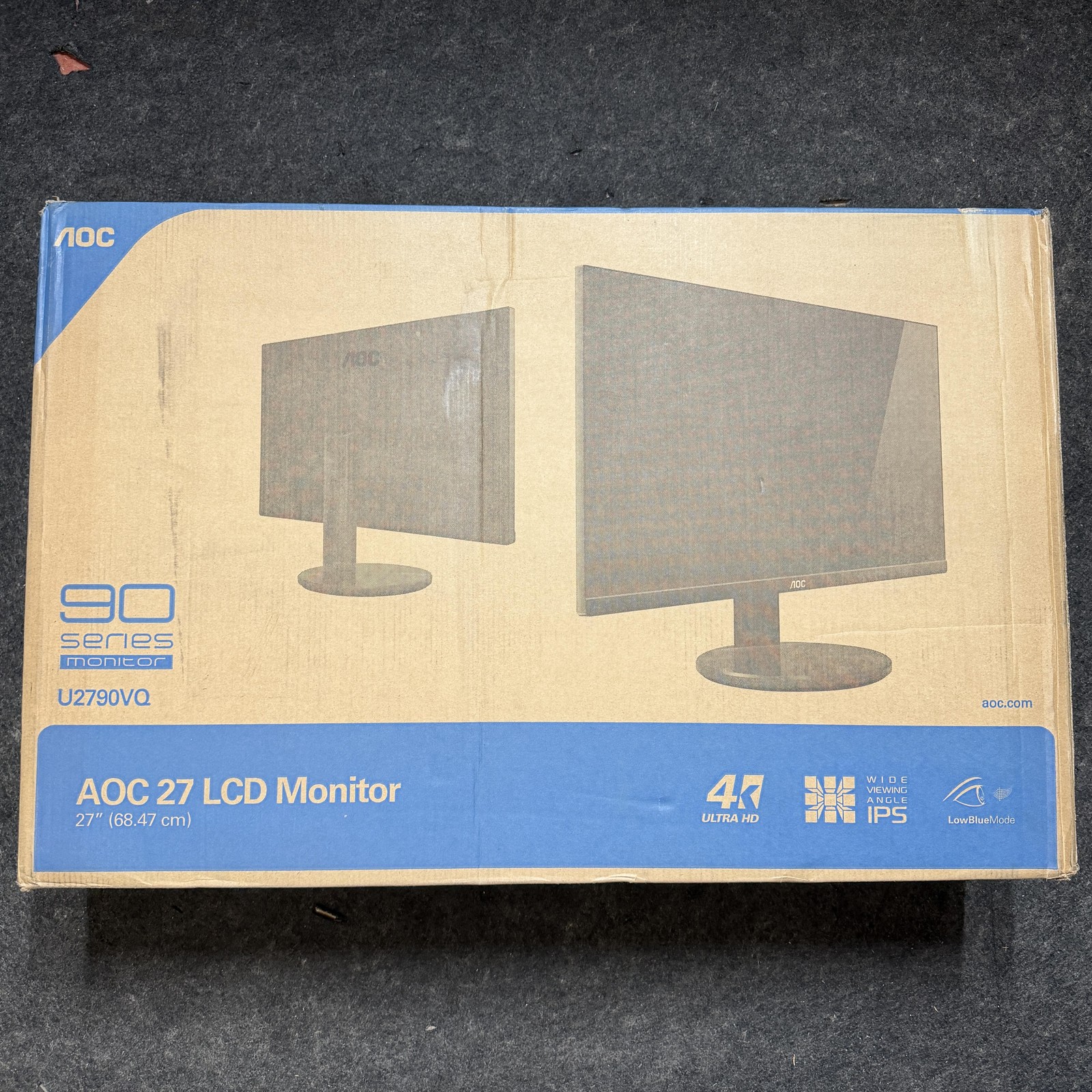 AOC U2790VQ 27" 4K UHD 3840x2160 UHD Frameless Monitor, IPS, 108% sRGB, 5ms