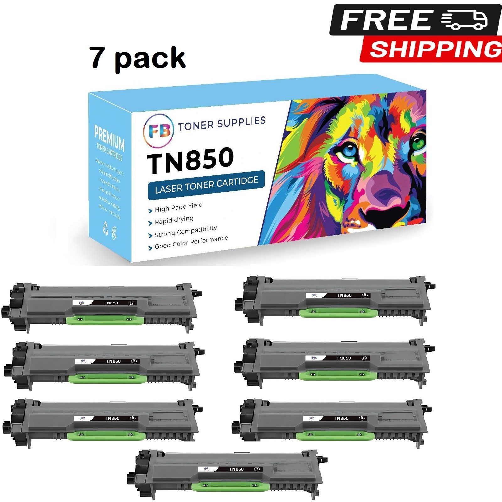 7 PK TN850 TN-850 TN820 Toner Cartridge For Brother TN820 MFC-L5800DW MFC-L5850D