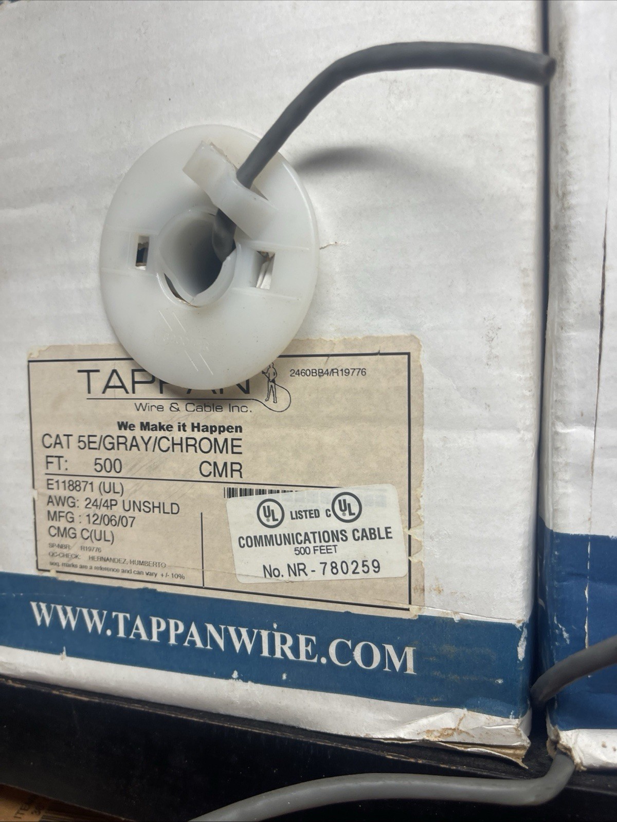 500 Tappan Cat 5e Wire Gray Cable