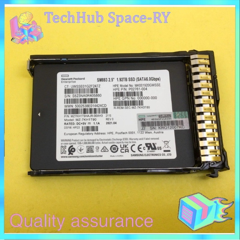 NEW HPE/Samsung 2.5" 1.92TB SATA 6G G11 Server SSD Replace P40499-B21 P41524-001