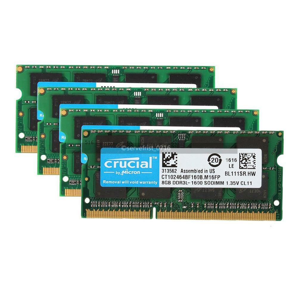 Crucial 8GB 16GB DDR3/3L  Memory RAM 1333 1600 1866 MHz 204-pin SO-DIMM Laptop