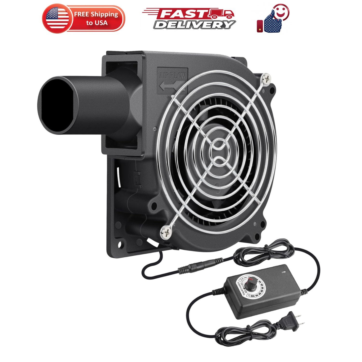 120mm x 32mm Small Blower Fan 12V with AC 110V 120V Variable Speed