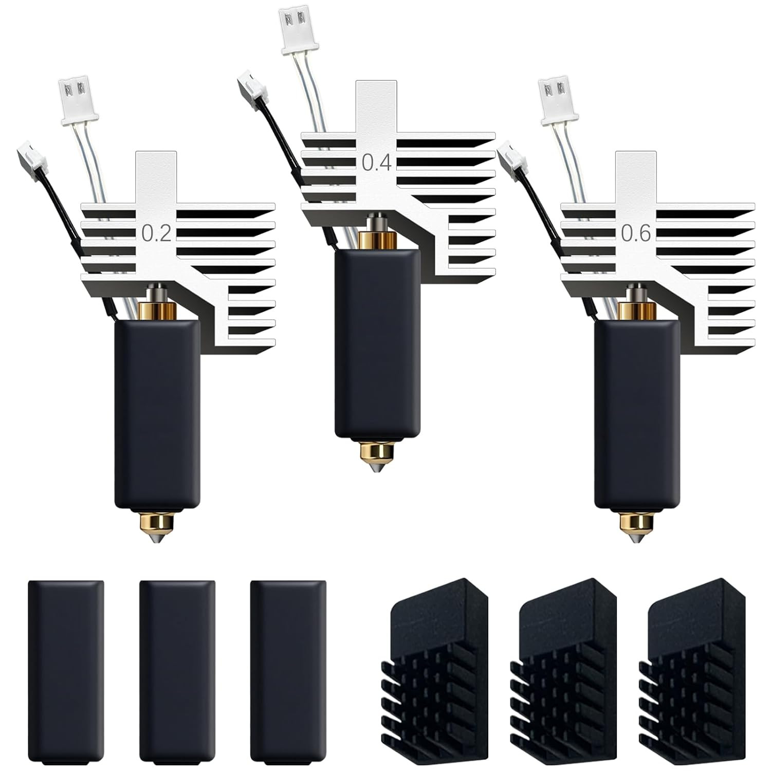 For ELEGOO Centauri Carbon Hotend Kit (3Pcs), Pre-Installed 0.2Mm/0.4Mm/0.6Mm Br