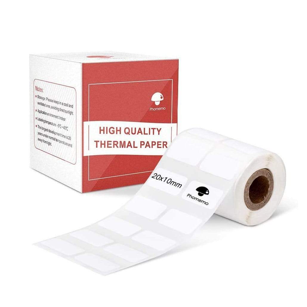 Phomemo White Square Self-Adhesive Paper 20mm*10mm Thermal Label | 600pcs
