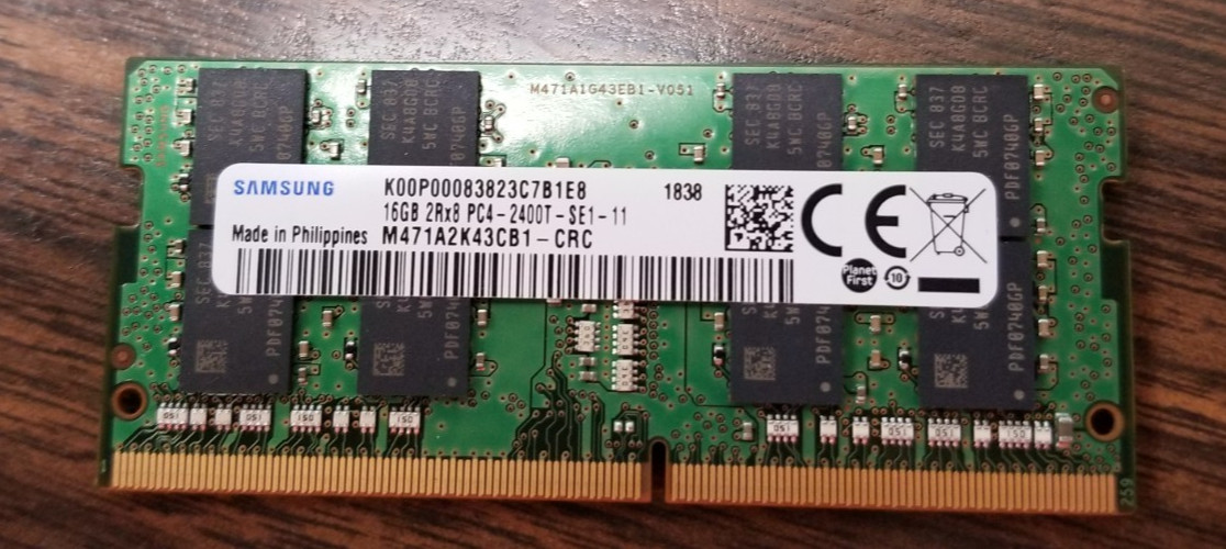 SAMSUNG 16GB 2Rx8 DDR4 PC4-2400T SODIMM M471A2K43DB1 LAPTOP MEMORY 32203