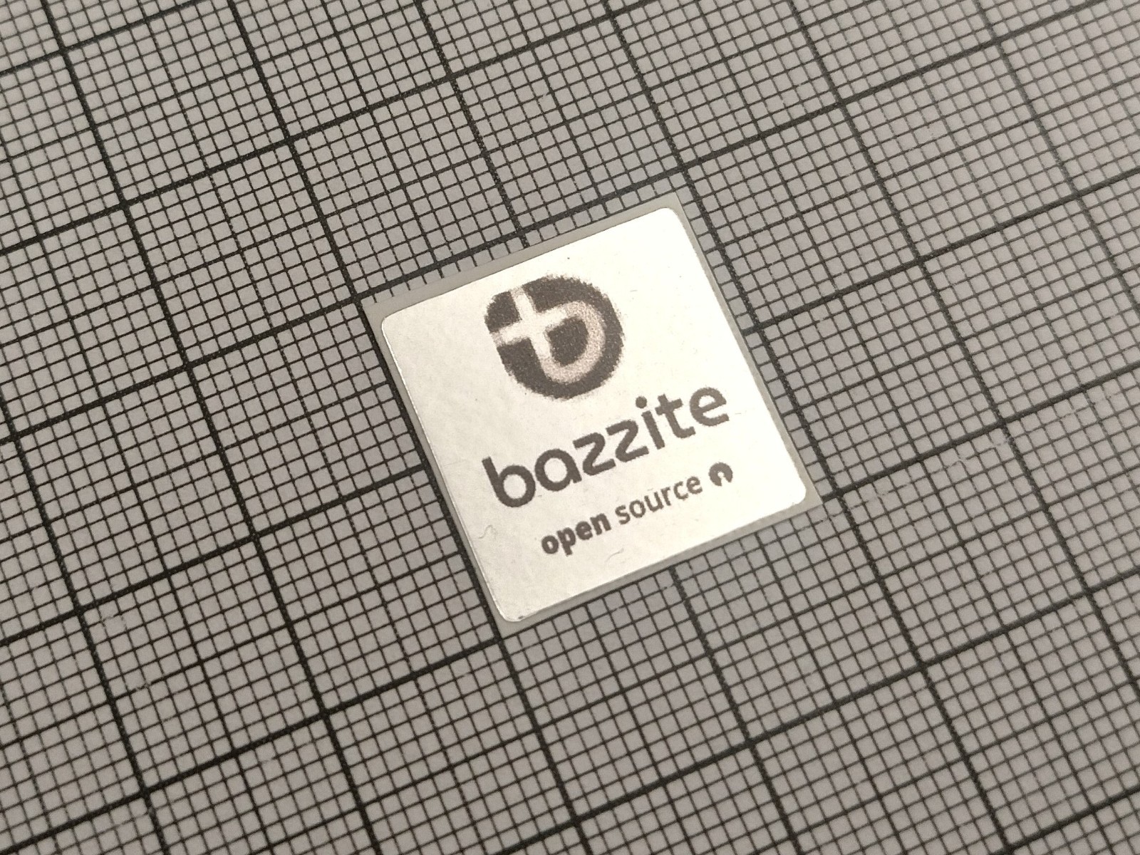 5 x Silver & Black Bazzite Linux Stickers For The Computer Case