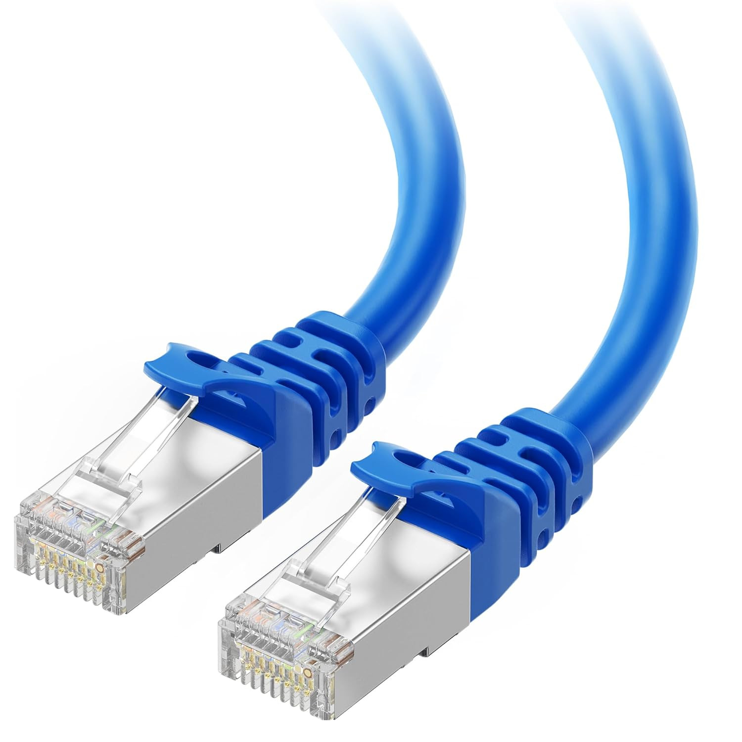 10Gbps Snagless Shielded Cat 6A Ethernet Cable, 50Ft, Blue