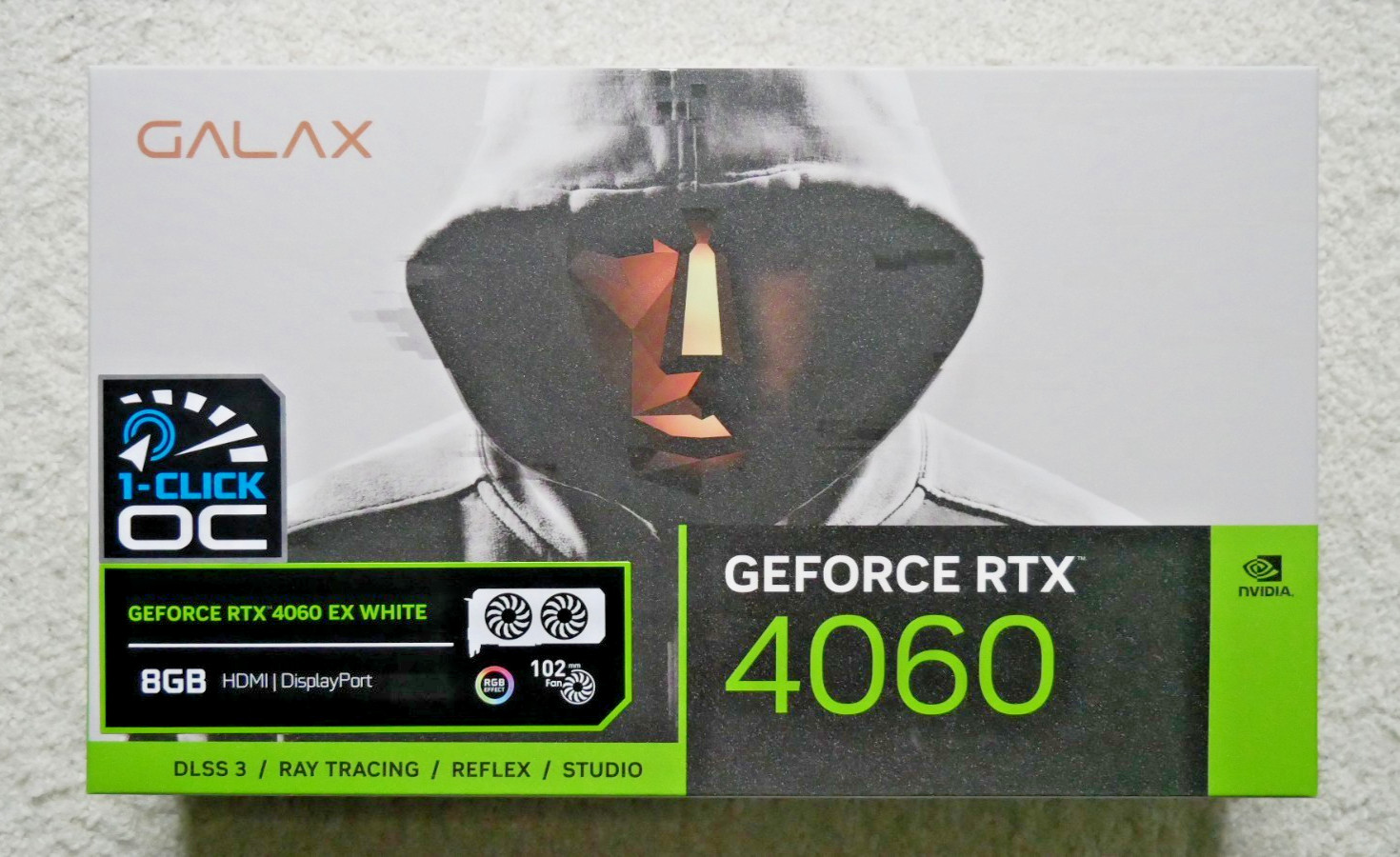 GALAX GeForce RTX 4060 EX White 1‑Click OC 8GB GDDR6 Graphics Card RGB GPU NEW