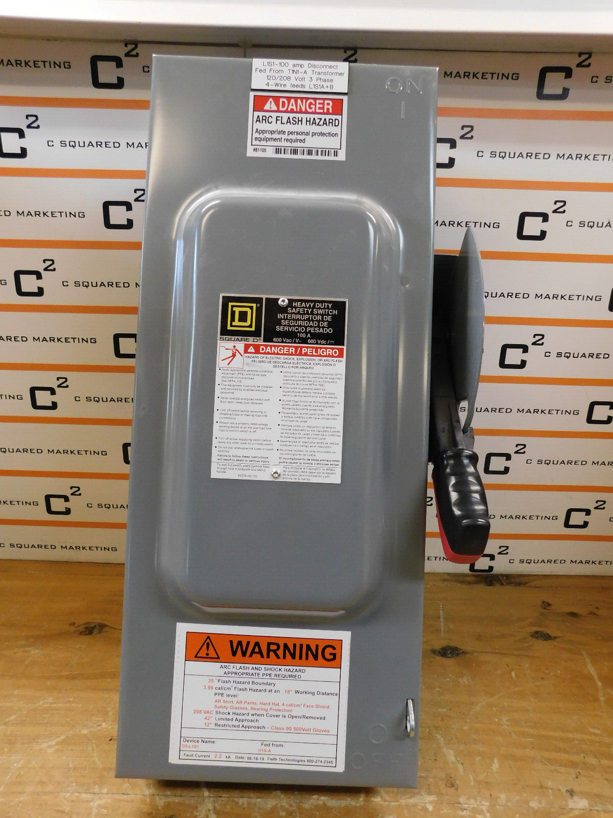Square D H363N 100AMP Fusible Safety Disconnect with Enclosure used JAC