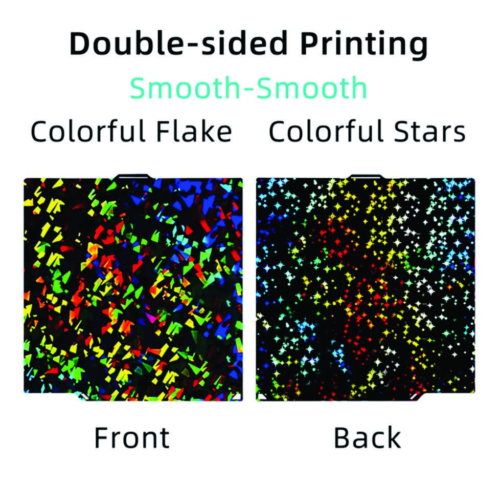 New Professional-Grade 3D Build Plate 260x271mm - Colorful Flake & colorful Star