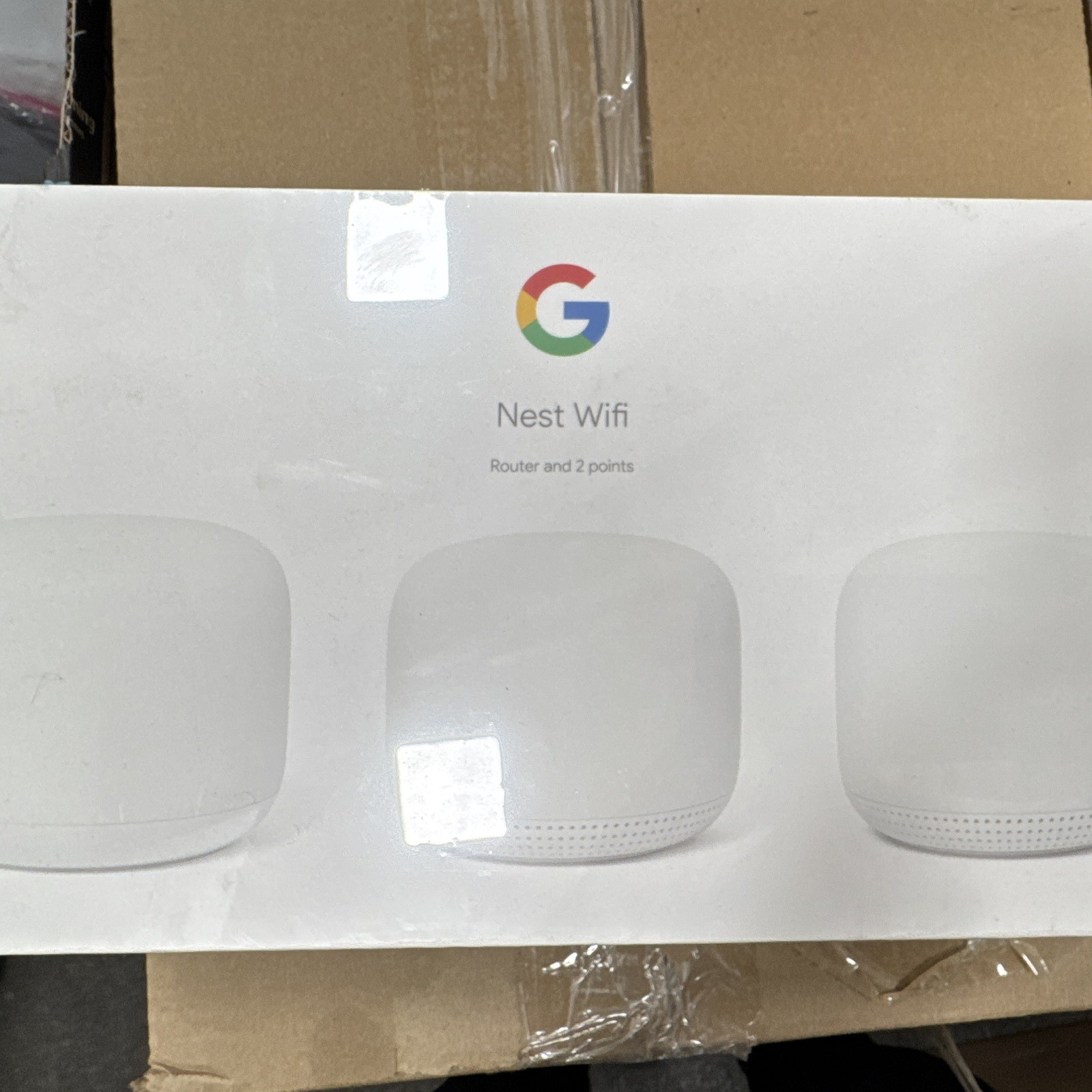 Google Nest Wifi 2200 Mbps 2 Port Wi-Fi Router and 2 Points - White