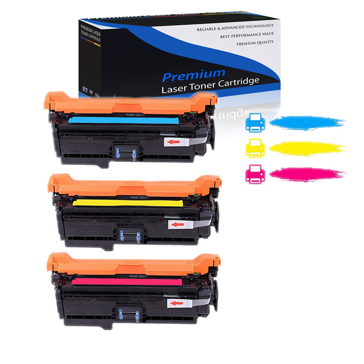 3PK CE260A C/M/Y Toner Set for HP LaserJet 647A CP4525xh CP4525dn CP4025dn