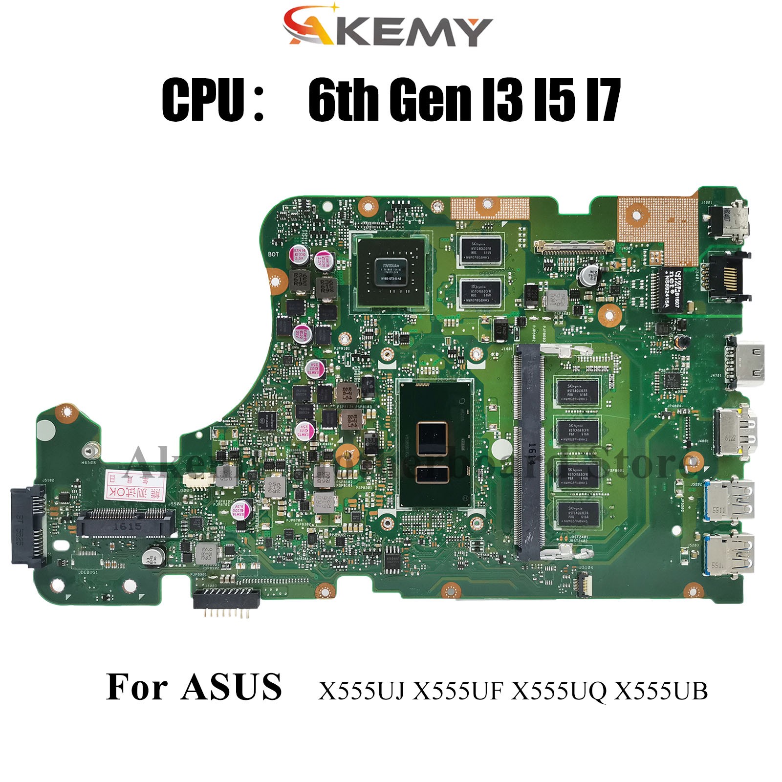 X555UJ Motherboard For ASUS X555UF K555U X555UQ X555UB A555U Mainboard W/CPU