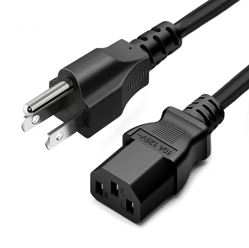 New 6FT 3-Prong AC Power Cord Cable IEC C13 Universal Monitor Printer Bulk Lot