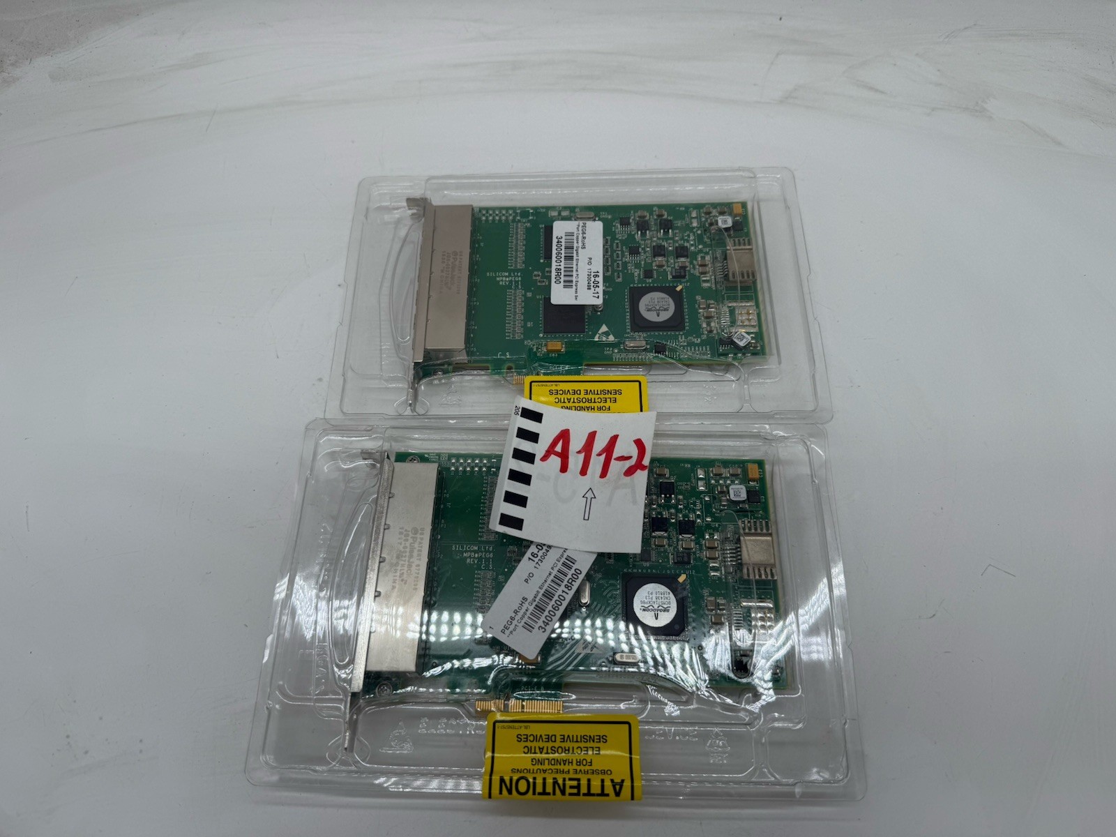 Lot of 2 Silicom PEG6-RoHS 6-Port Gigabit Ethernet Server Adapters PCIe Broadco