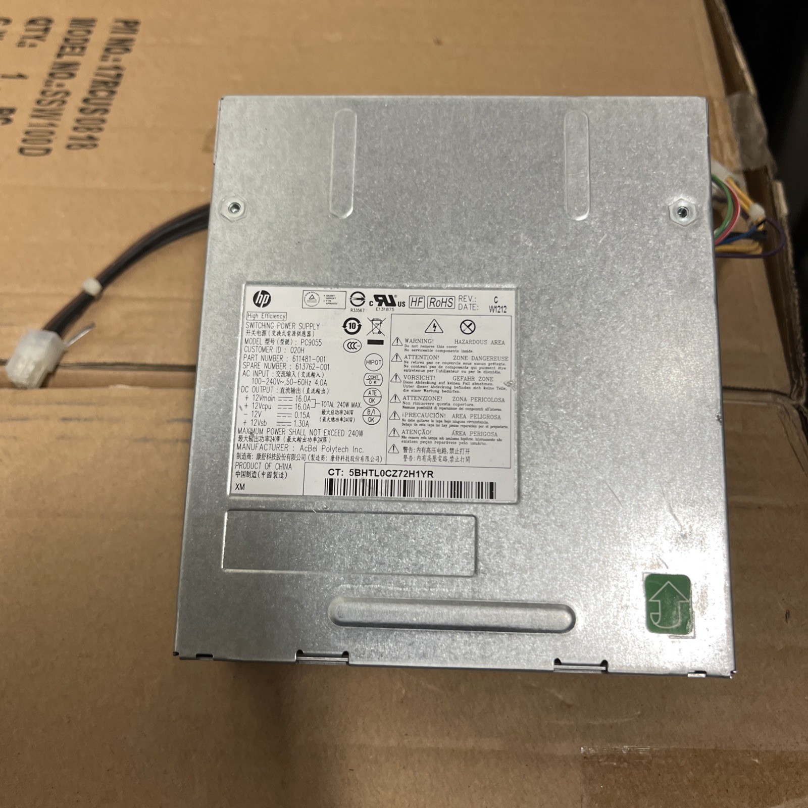 HP 240W Switching Power Supply Module PC9055 611481-001 613762-001 REV C