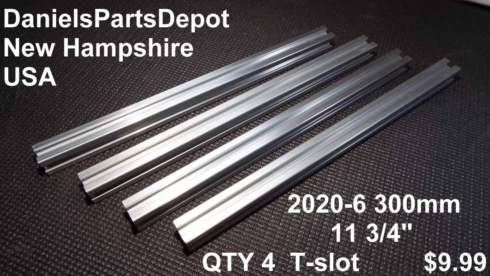 QTY4 EXTRUDED ALUMINUM 2020 X 300 mm 11-3/4" INCH T-SLOT BEAM FRAME 20x20-6 x300