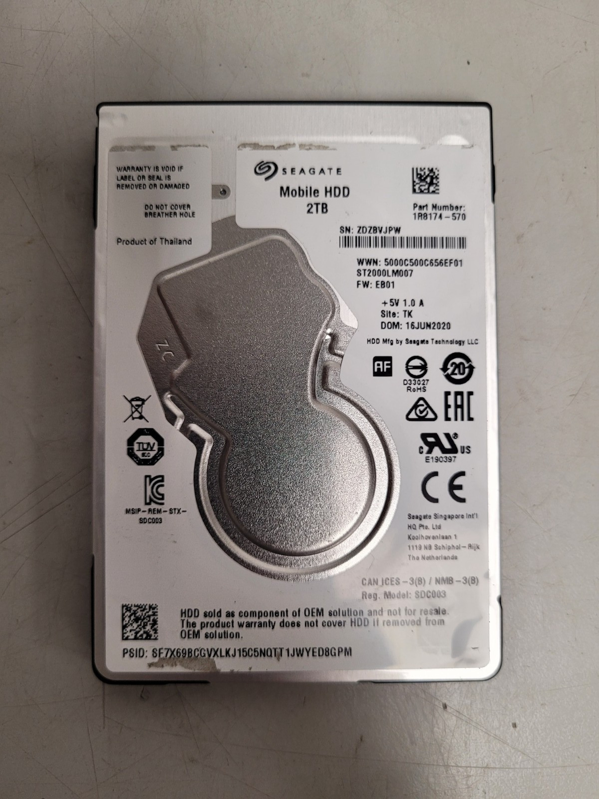 Seagate mobile HDD 2Tb ST2000DM007 LAPTOP HARD DRIVE used tested ZDZ8VJPW