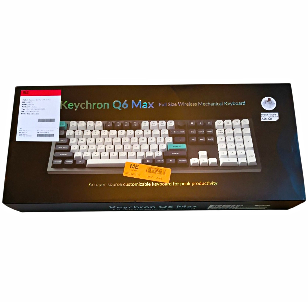 Keychron Q6 Max Full Size Wireless Mechanical Keyboard QWERTY Aluminum Q6M-M3