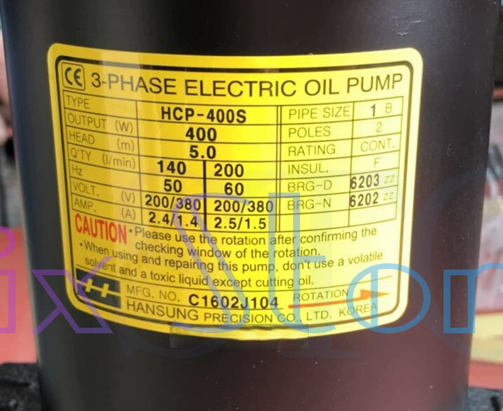 QTY:1 HCP-400S cooling oil water pump