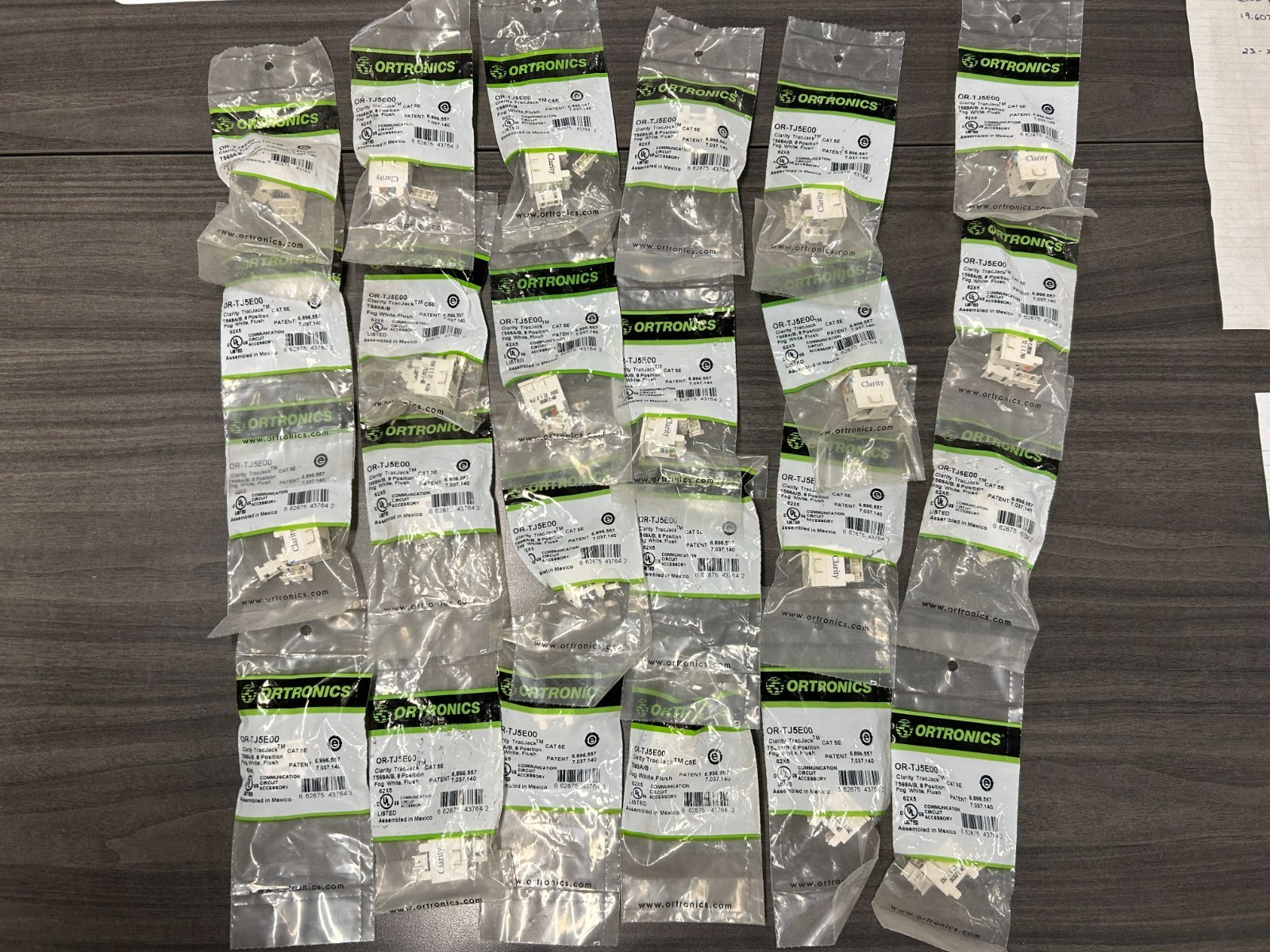 Lot of 24 Ortronics OR-TJ5E00 - Clarity TracJack, Cat5e, Flush