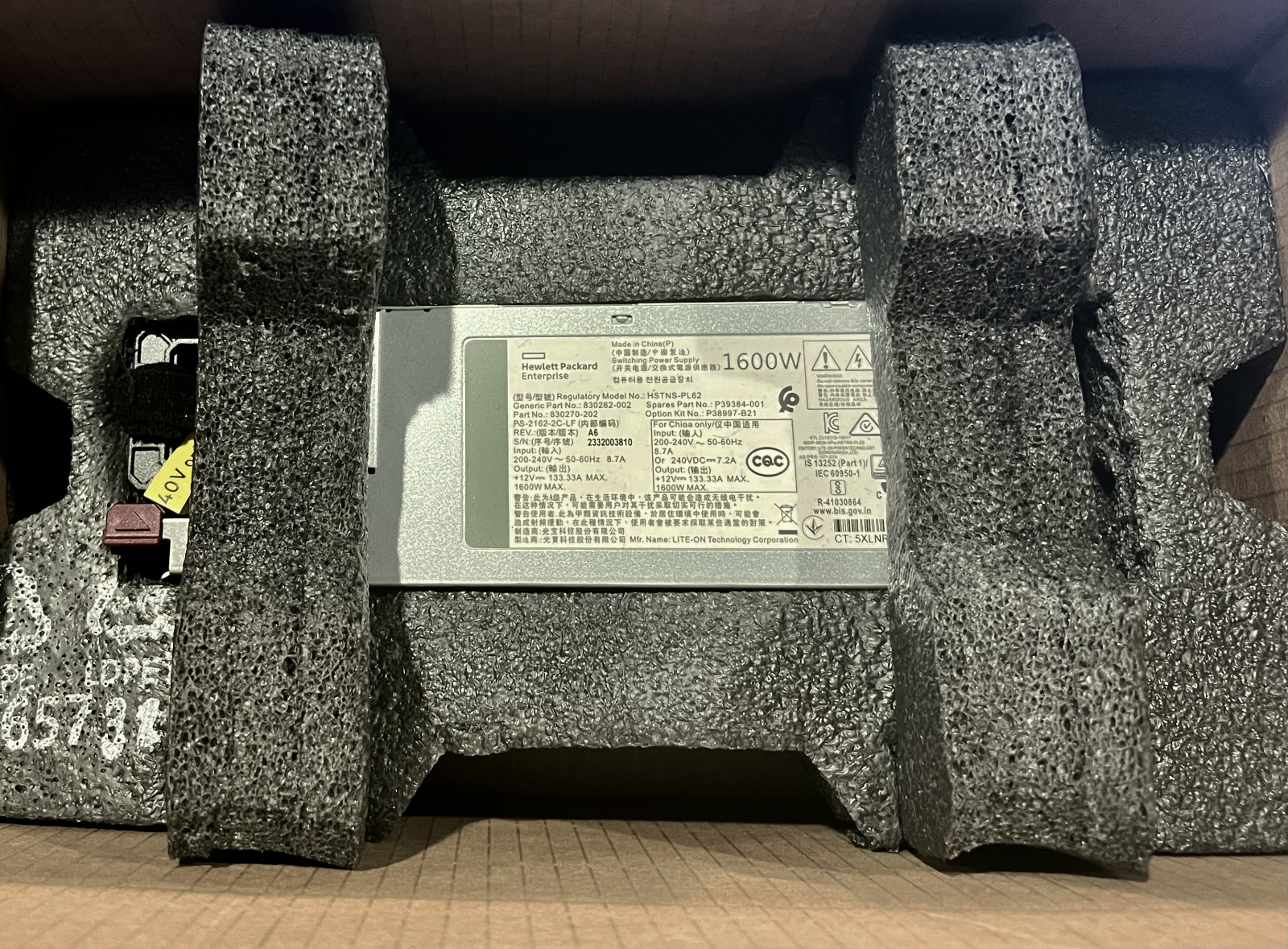 830270-202 NEW OPEN BOX HPE 1600W Flex Slot Platinum Hot Plug