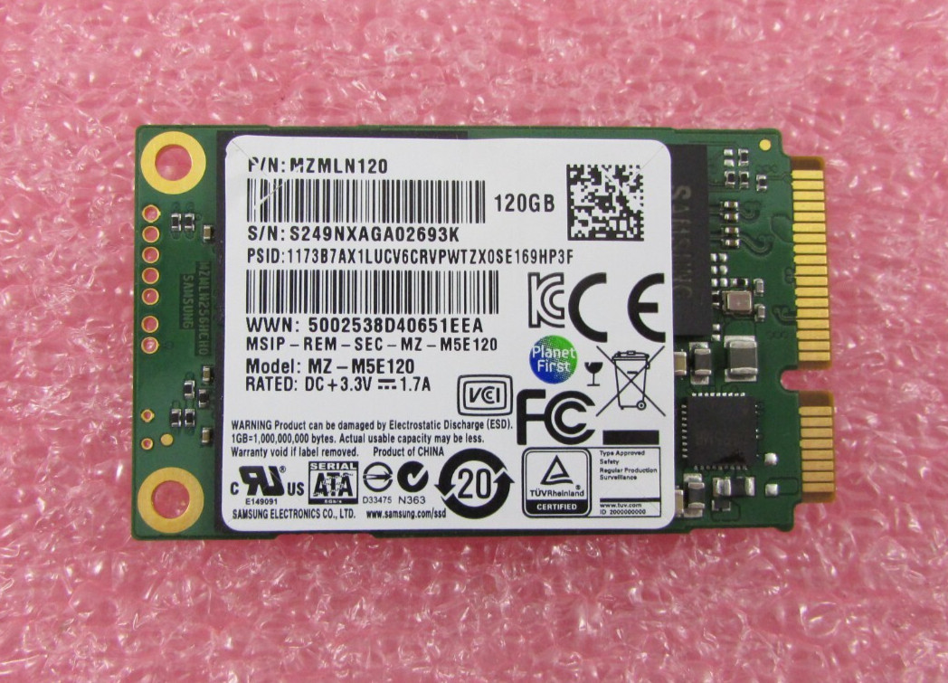 Samsung MZ-M5E120 - 120GB 6Gb/s mSATA Mini PCI-E 1.8" Solid State SSD MZMLN120