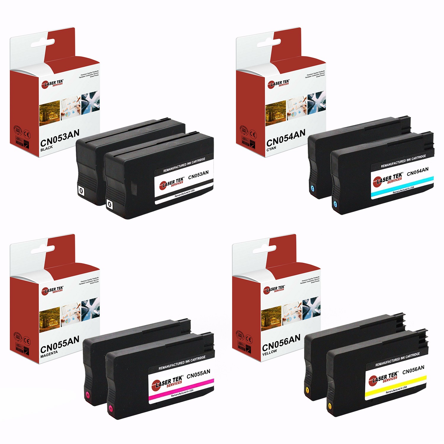 8Pk LTS 932XL 933XL BCMY HY Compatible for HP OfficeJet 6100 6600 6700 Ink