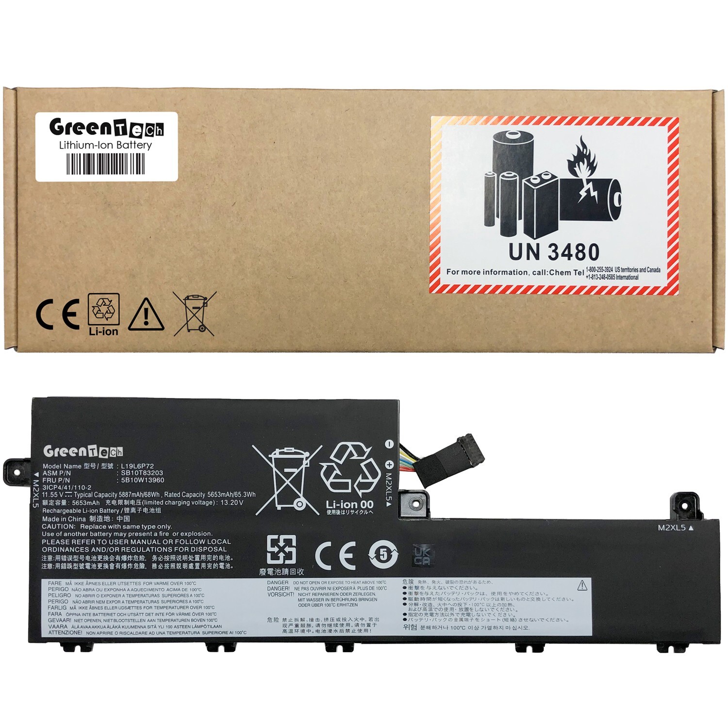 GREENTECH 5B10W13960 L19L6P72 BATTERY FOR THINKPAD P15V T15P SB10T83203 L19C6P7
