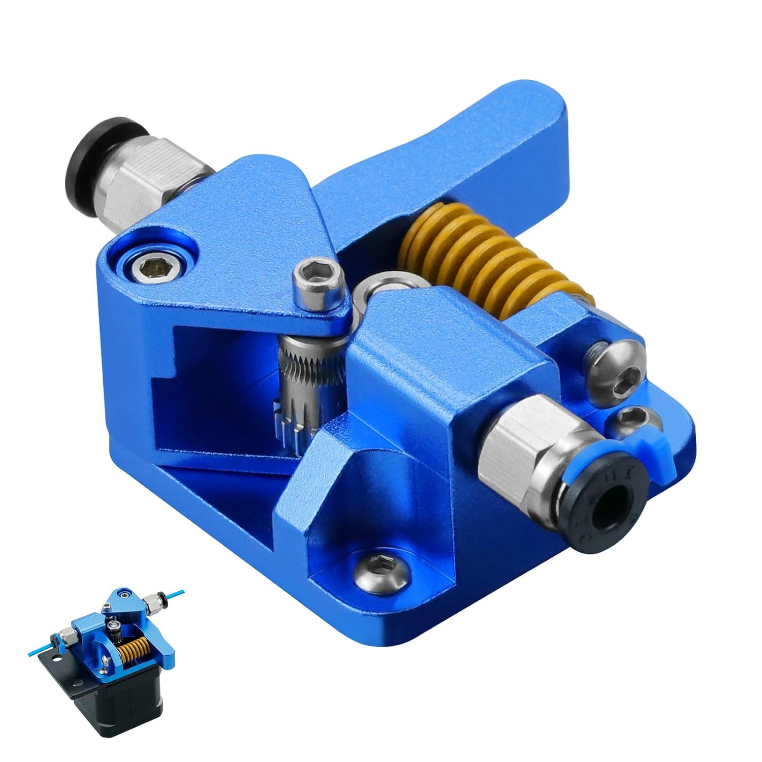 3D Printer Extruder for Ender 3 Dual Gear Filament Bowden Extruder, Aluminum