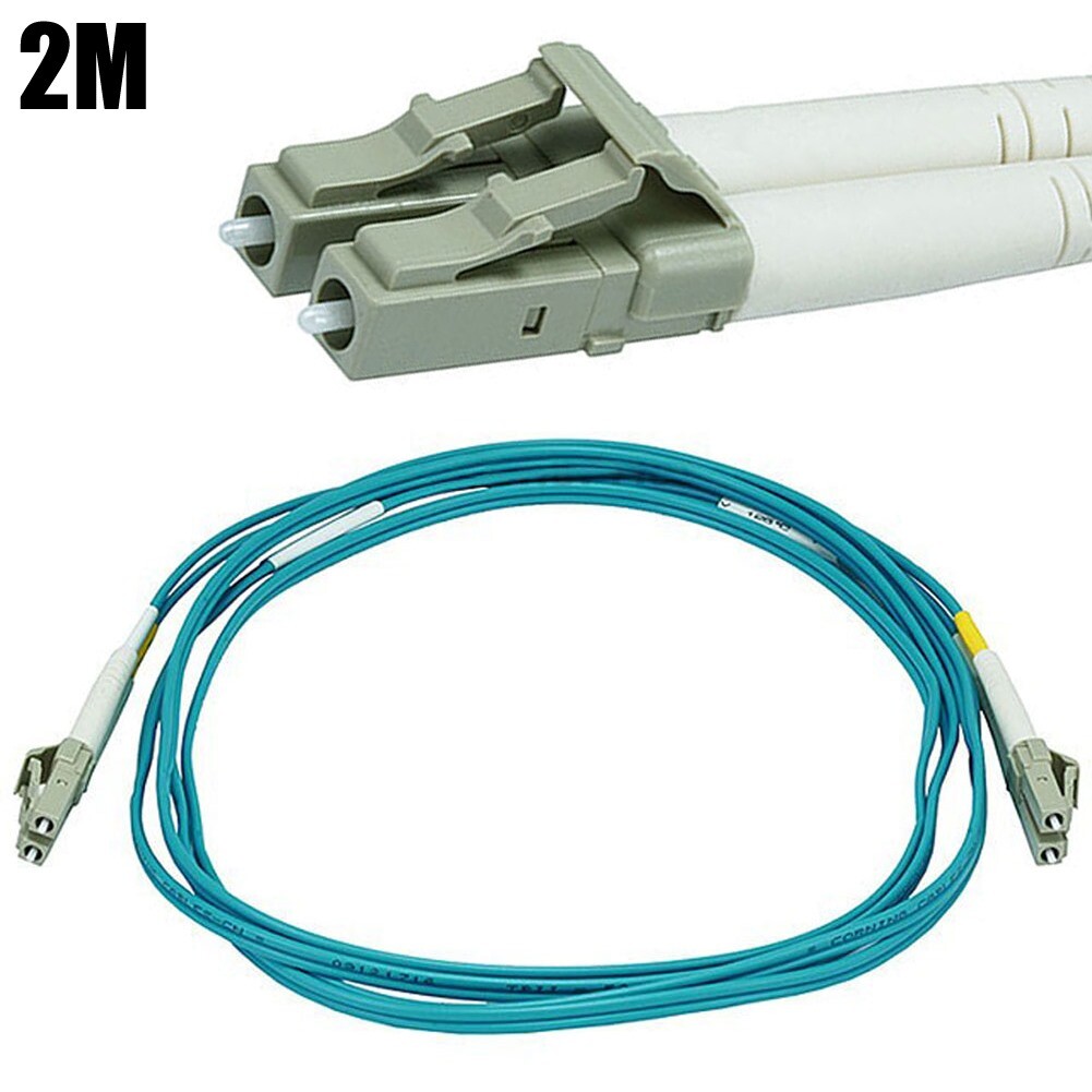 2M 6FT LC to LC OM3 10Gb Duplex 50/125 Multi Mode Fiber Optic Optical Cable Aqua