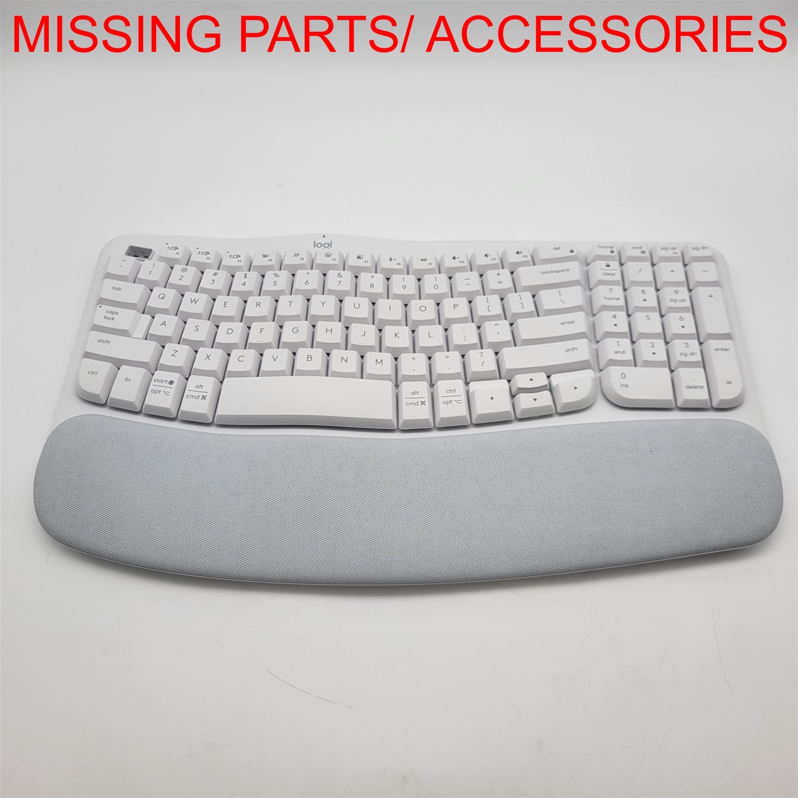 Logitech Wave Keys Wireless Ergonomic Keyboard - White [920-012275] *NO DONGLE*