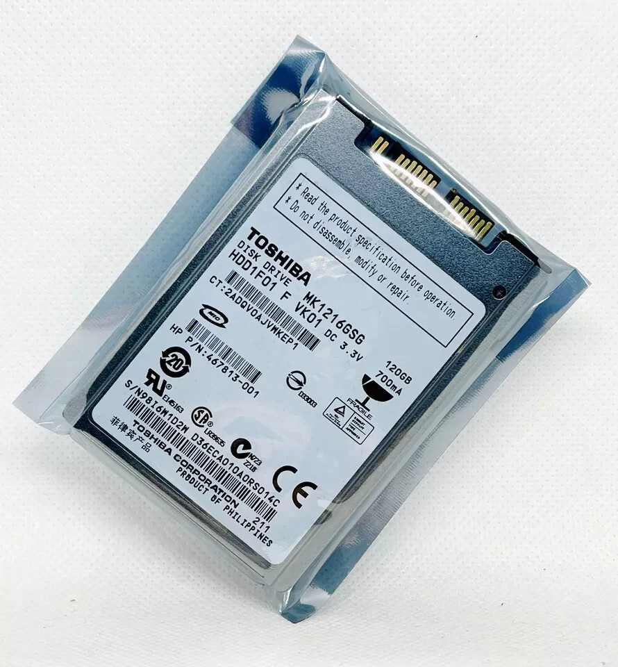 Toshiba MK1216GSG 120GB 1.8" Inch SATA HDD 5400RPM Hard Drive 5MM #