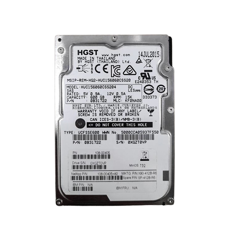 Hard Drive Netapp 600GB 15K HDD SAS 12G 2.5" 128MB 108-00405+A0