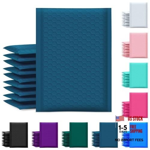 Bubble Mailer 6x10 Inch 100 Pack Usable Size 6x9 Inch 6x10" 100PC Navy Blue