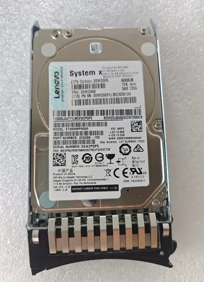 used IBM System X 600GB 15K 2.5" SAS 12GB/s Hard Drive 00WG665 00WG666 00WG669